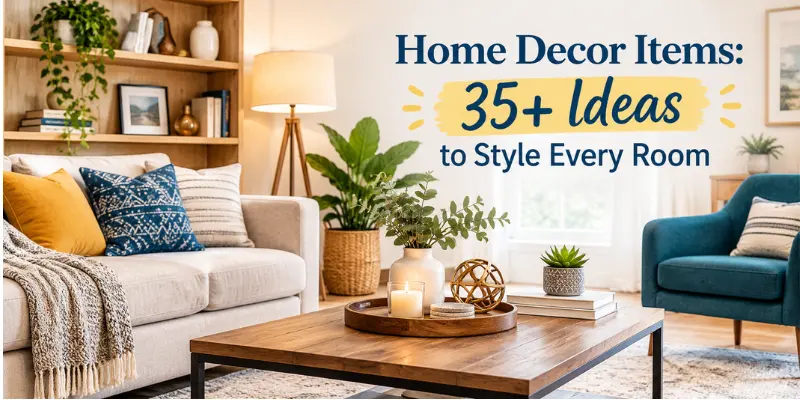 Home decor items and styling ideas for different rooms