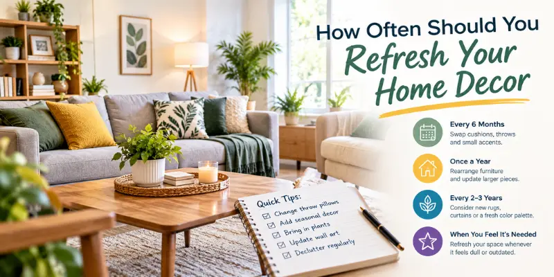 Refreshed home decor with updated furniture and decorative accessories