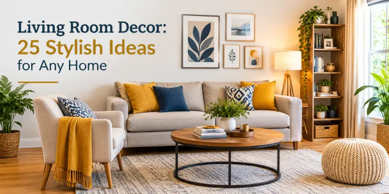 Stylish living room featuring a modern sofa, textured cushions, a coffee table, indoor plants, and elegant wall decor.