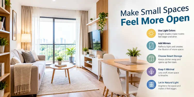 Small room designed to feel spacious and open