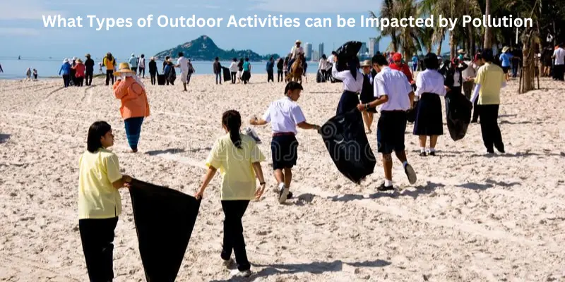 Garbage picking in a polluted area
